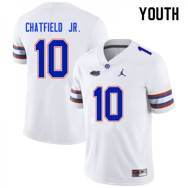 Youth #10 Andrew Chatfield Jr. Florida Gators College Football Jersey White